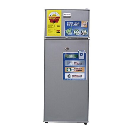 Nasco Double Door Refrigerator Top Freezer - 90Liters - Silver
