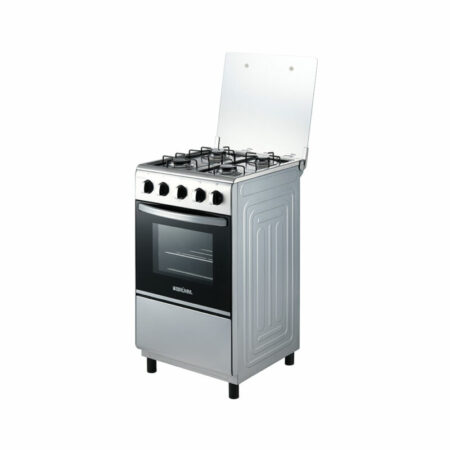 BRUHM GAS COOKER BGC-5540IF – 4 GAS BURNER ,SINGLE BURNER OVEN ,SILVER
