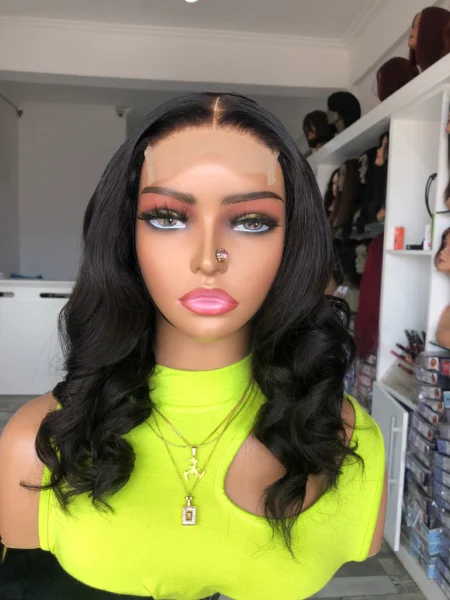 Bouncy Curl Super Double Drawn Human Hair Wig Length: 16inches