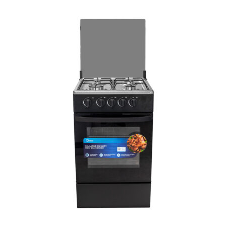 Midea 4 Burner Gas Cooker - Black Mirror With Grill